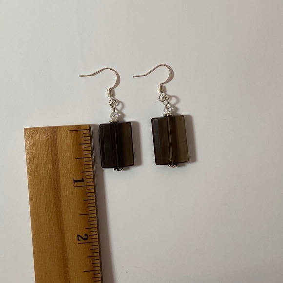 Genuine Natural Smoky Quartz Earrings - Picture 6 of 7